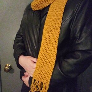 Yellow knitted scarf